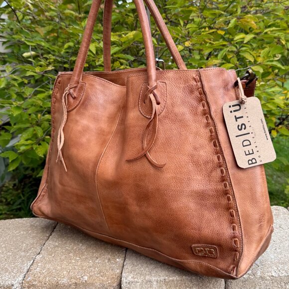 Nwt Bed Stu Leather Rockaway Satchel Tote Bag - Picture 4 of 13